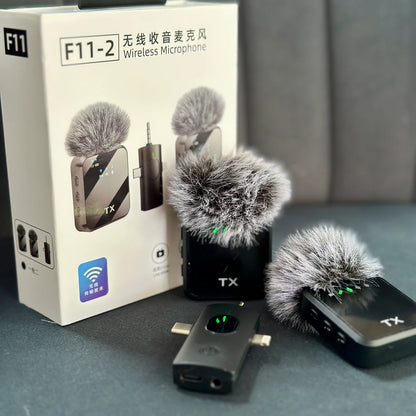 Micrófonos Doble Peluche F-11 - Audio Profesional con Diseño Elegante