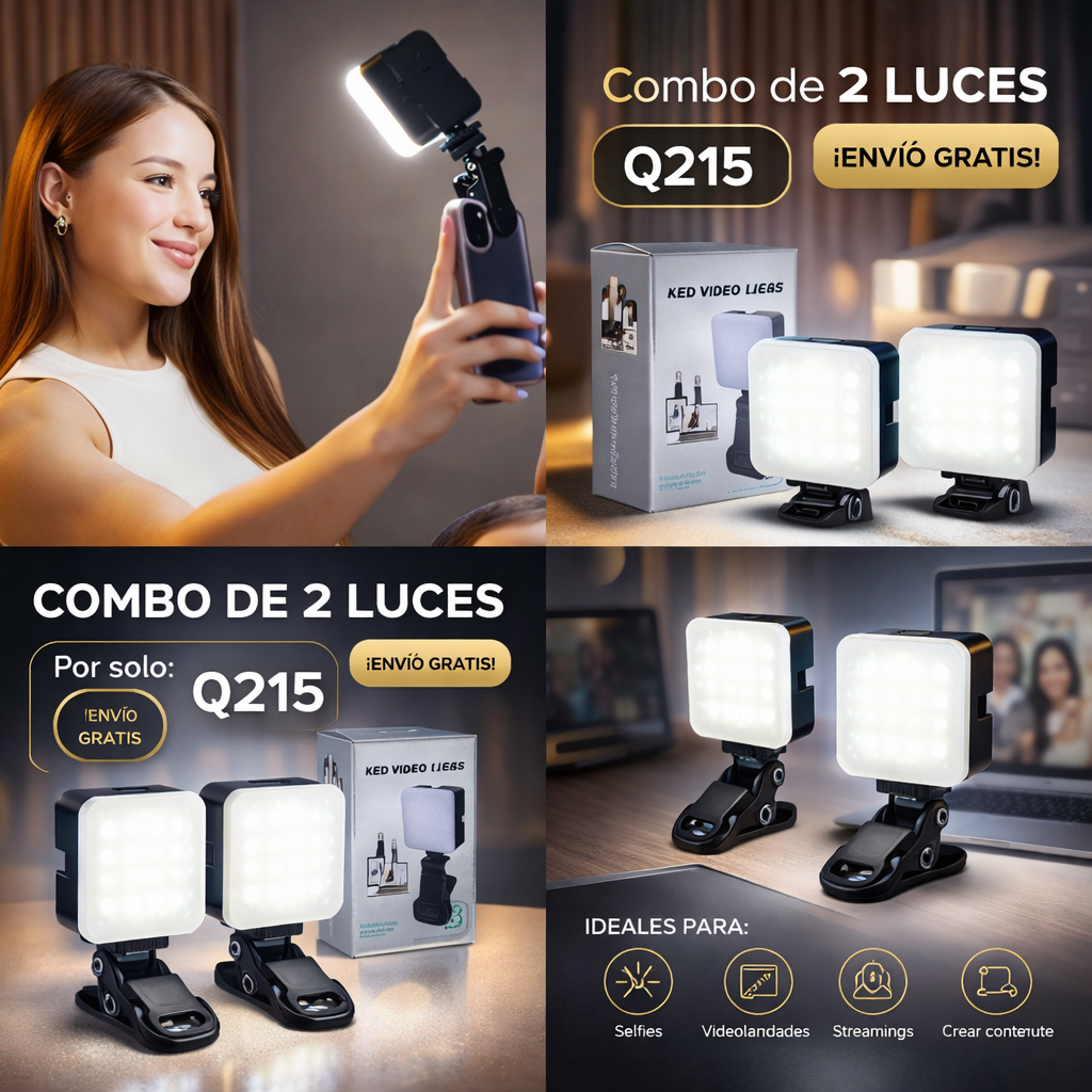 Combo x2 luces para creación de contenido