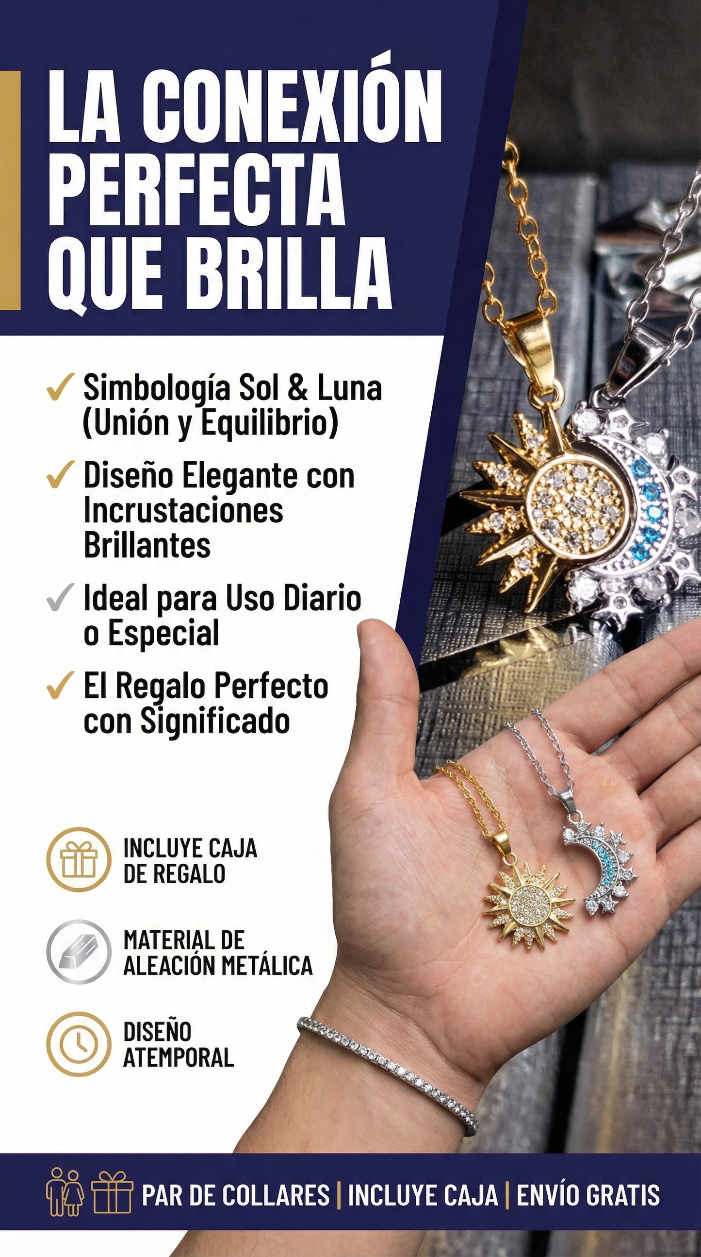 Collar para parejas Sol & Luna